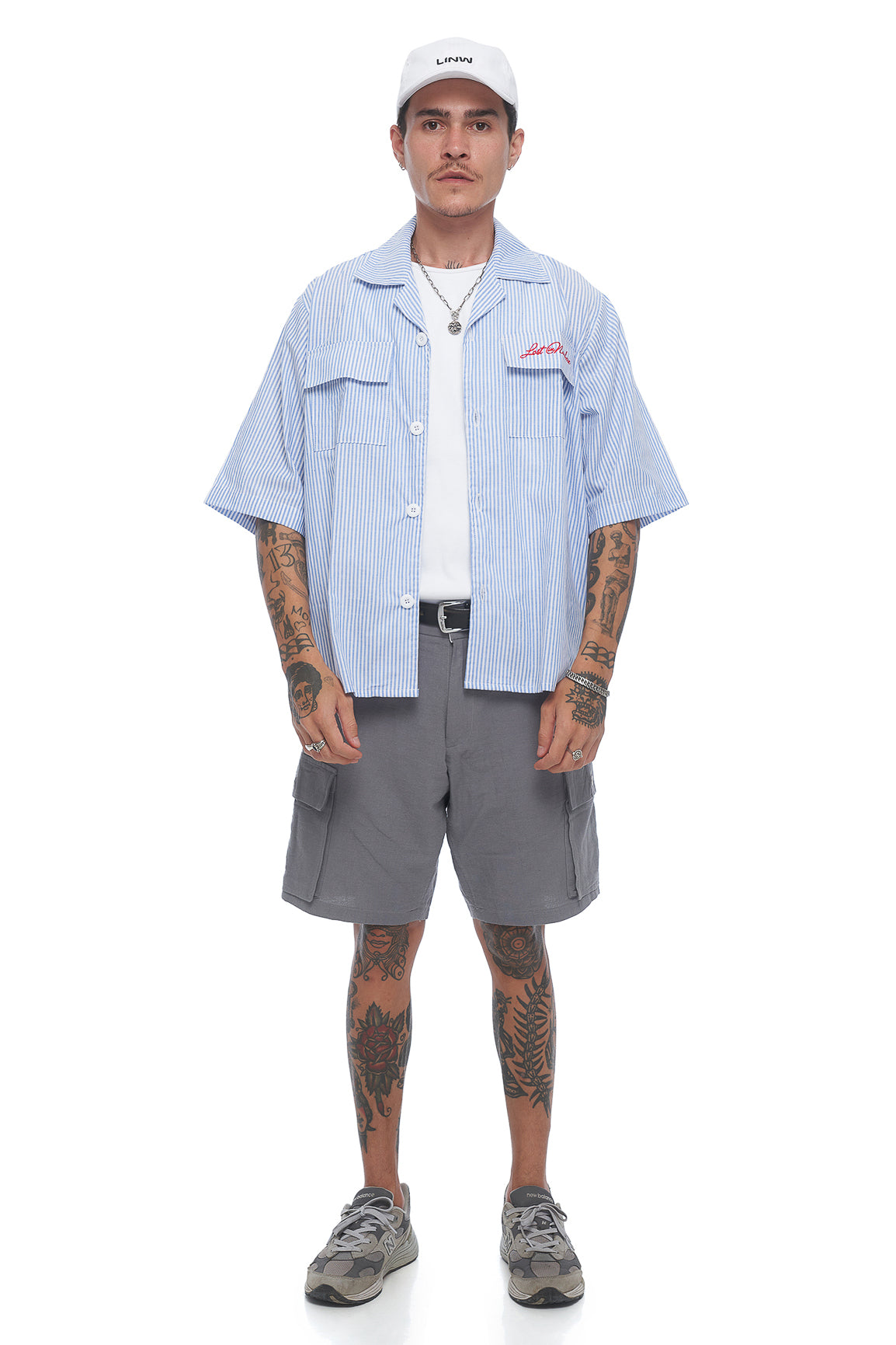 Cropped Work Shirt- Stripe – LINW