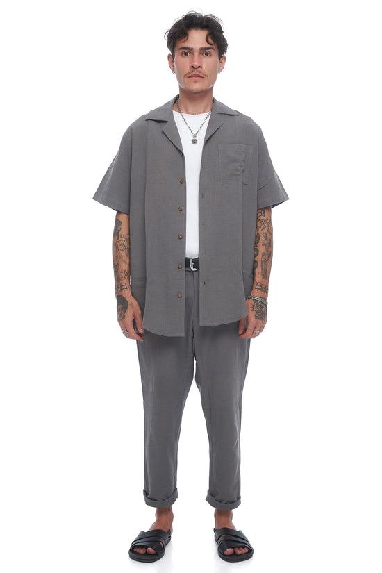 Waiheke Linen Pant - Stone Grey