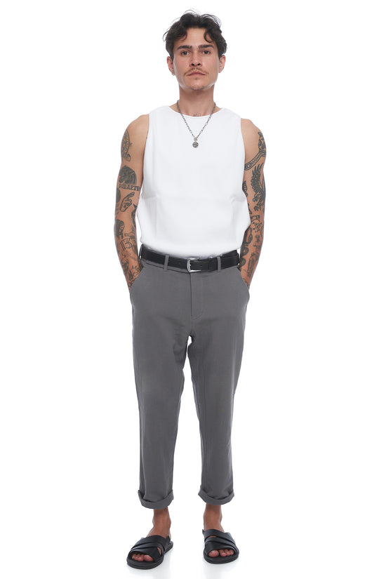 Waiheke Linen Pant - Stone Grey