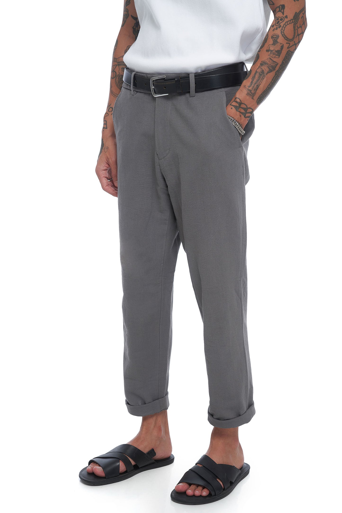 Waiheke Linen Pant - Stone Grey