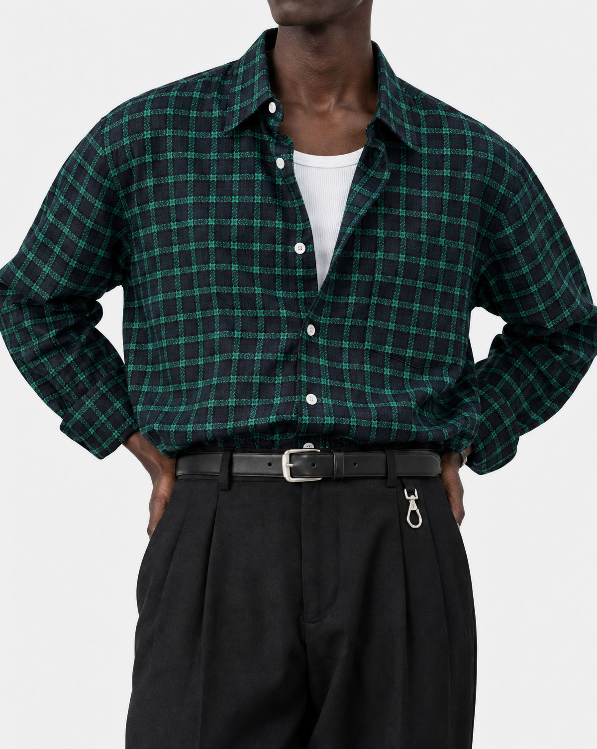 Lost In Nowhere Button Up Calder Shirt — Navy / Green Check Calder Shirt — Navy / Green Check