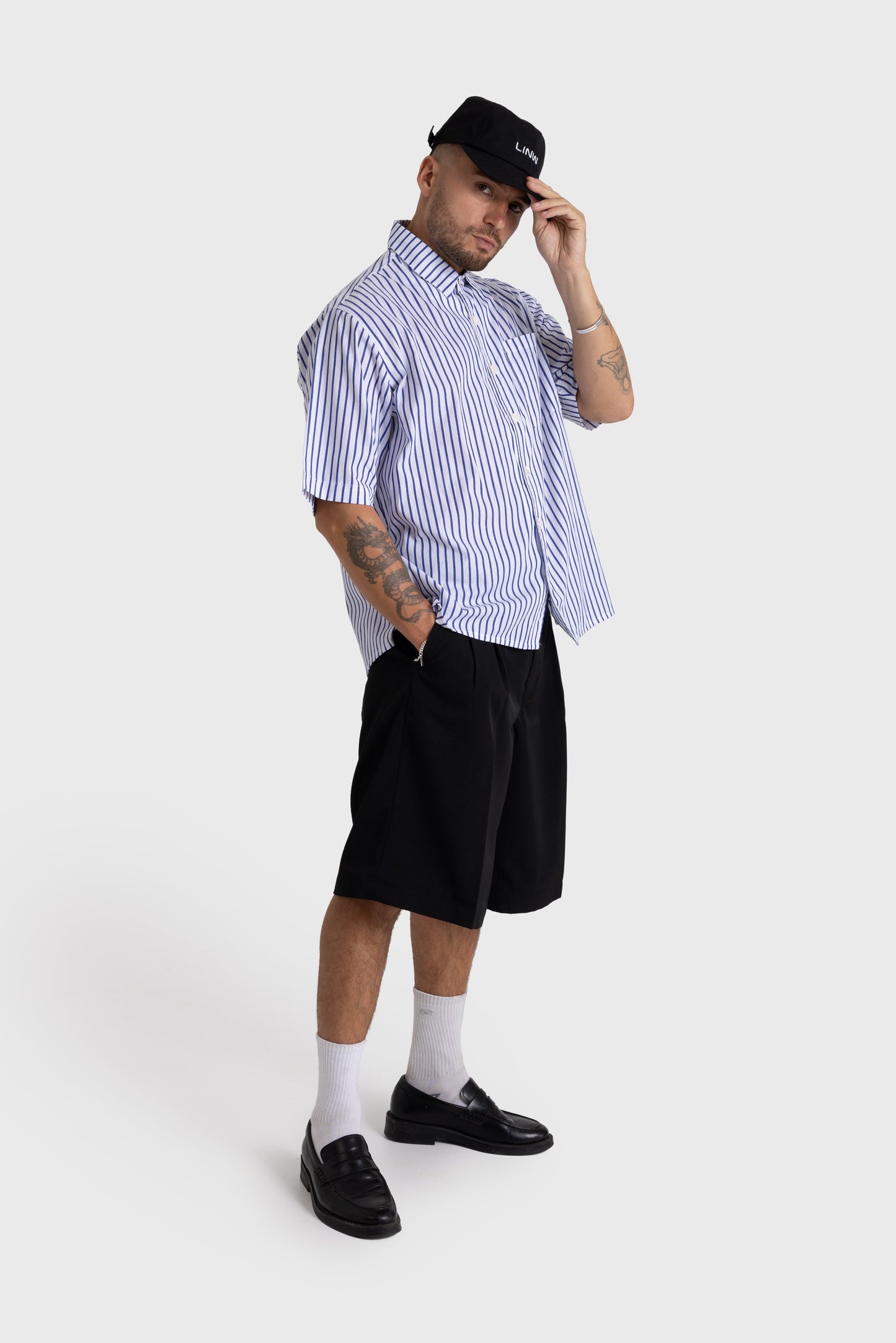 Lost In Nowhere Button Up Easton Shirt - Navy Stripe Easton Shirt - Navy Stripe