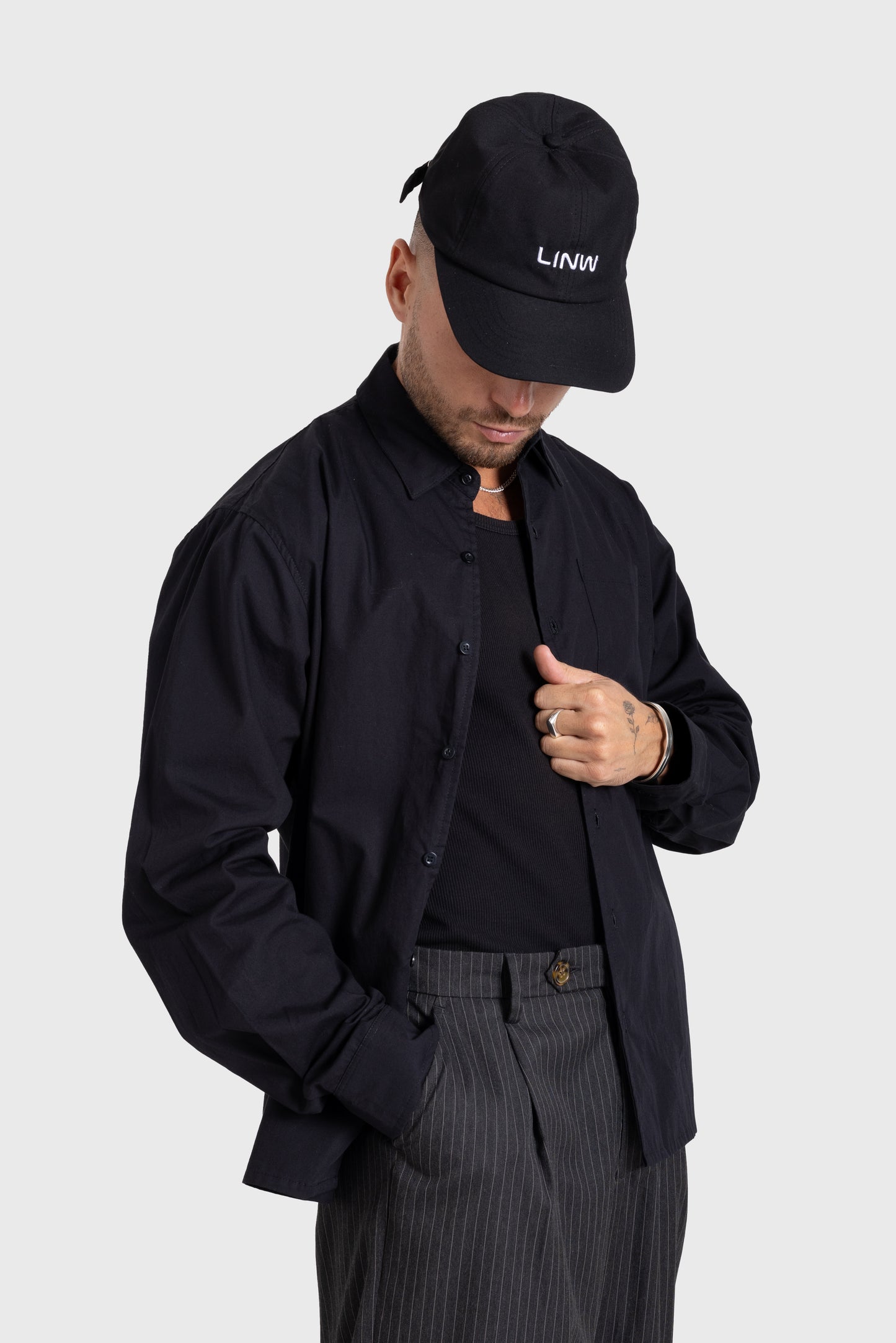 Lost In Nowhere Button Up Mayfair Shirt-  Black LS Mayfair Shirt-  Black LS