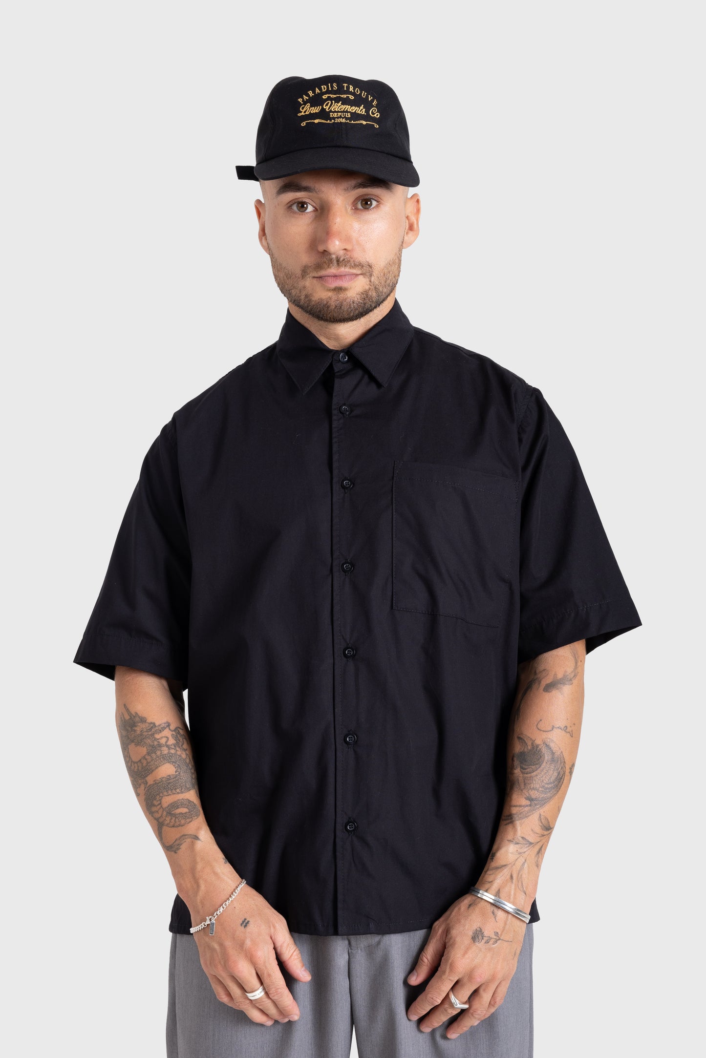 Lost In Nowhere Button Up Mayfair Shirt-  Black SS Mayfair Shirt-  Black SS