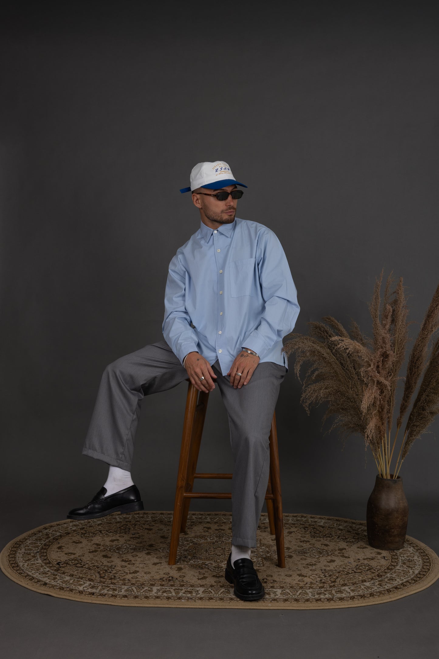 Lost In Nowhere Button Up Mayfair Shirt-  Light Blue LS Mayfair Shirt-  Light Blue LS