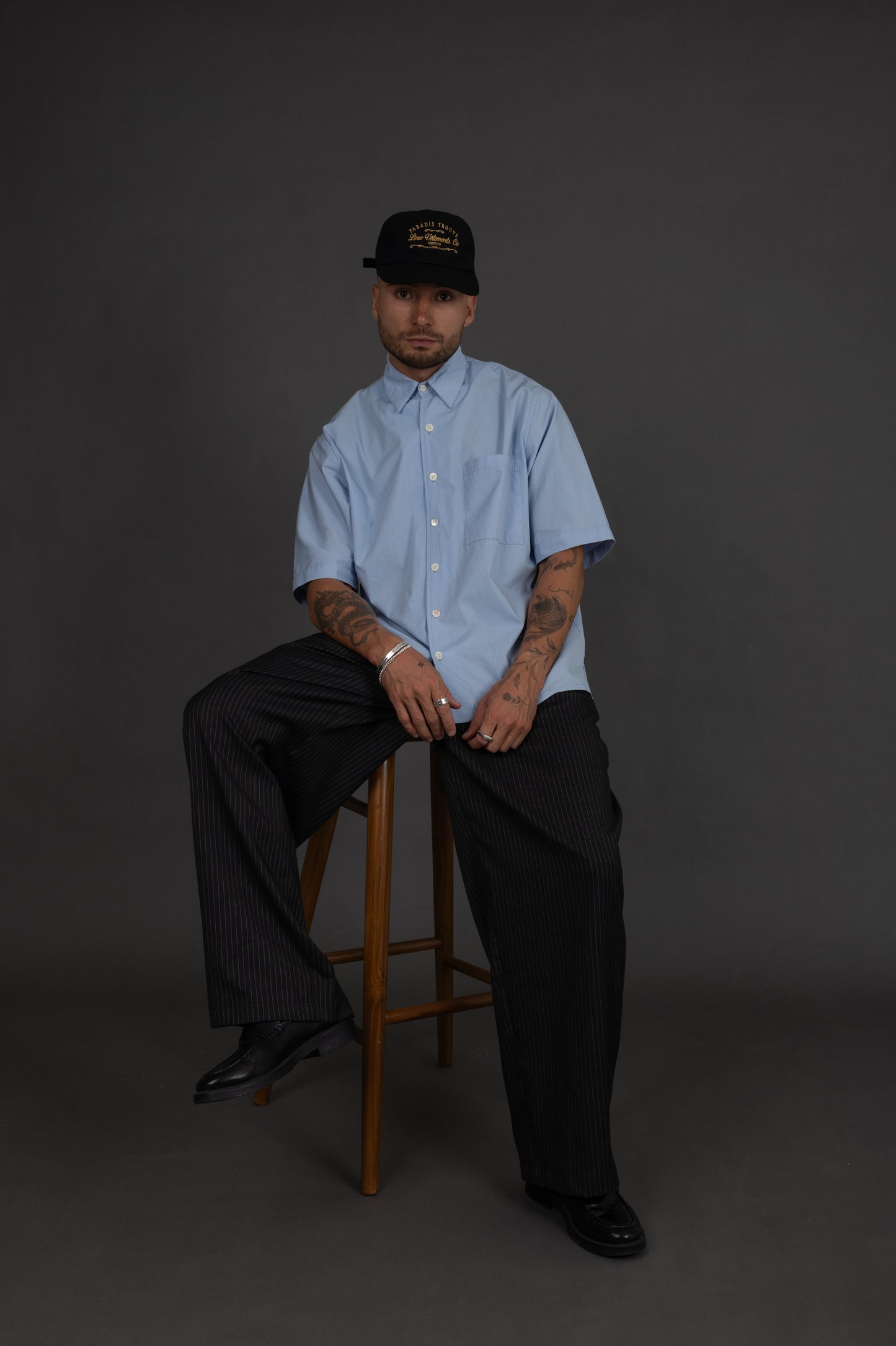 Lost In Nowhere Button Up Mayfair Shirt-  Light Blue SS Mayfair Shirt-  Light Blue SS