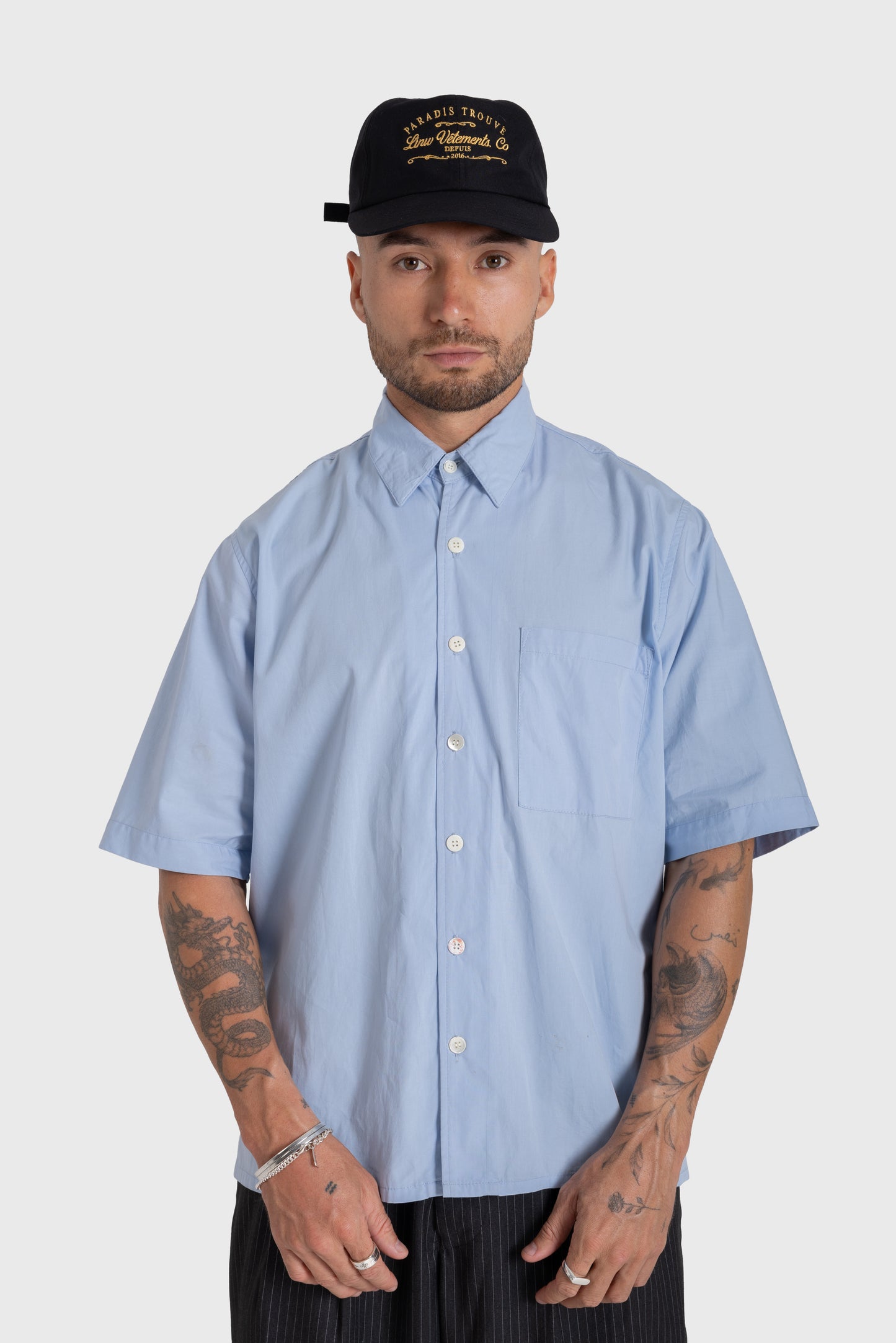 Lost In Nowhere Button Up Mayfair Shirt-  Light Blue SS Mayfair Shirt-  Light Blue SS