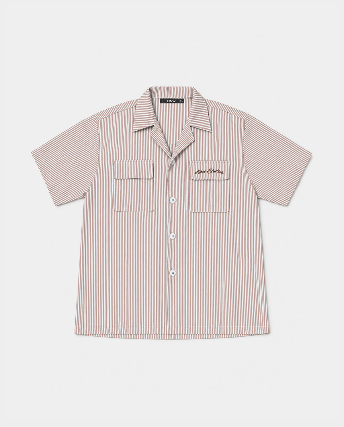 Lost In Nowhere Button Up Riva Shirt — Brown / White Stripe Riva Shirt — Brown / White Stripe