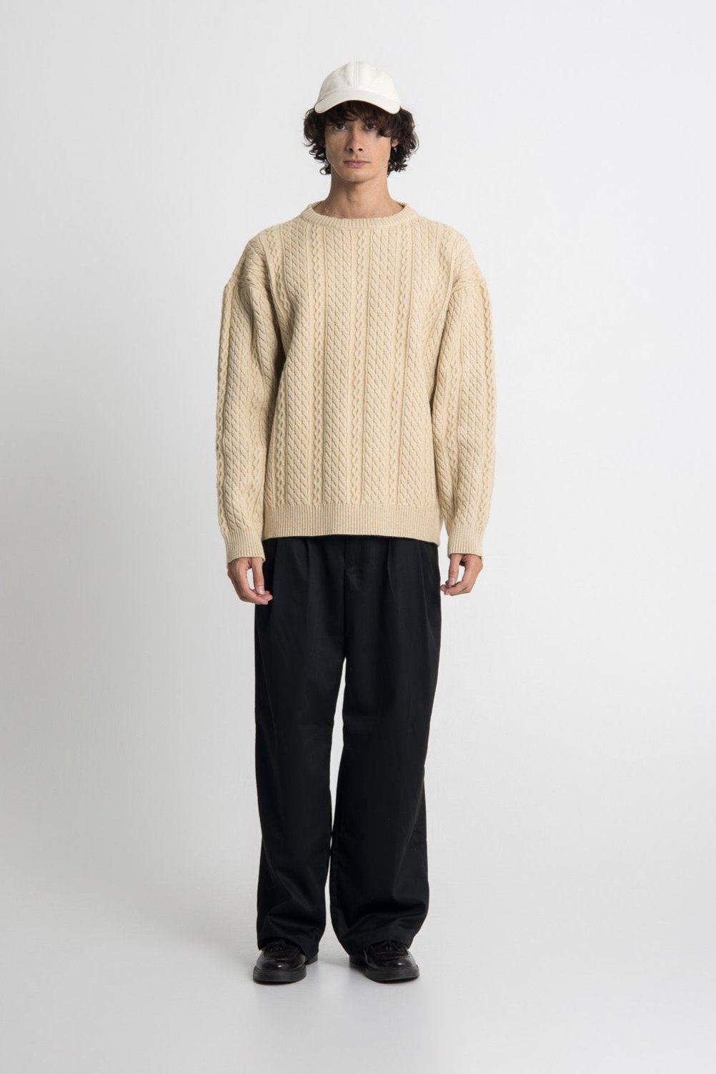 Cable Knit Sweater - Beige – LINW