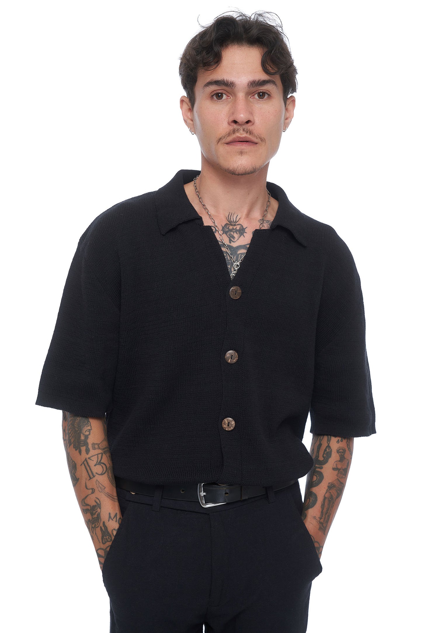 Lost In Nowhere Knit Shirt Russell Knit SS - Black Russell Knit SS - Black