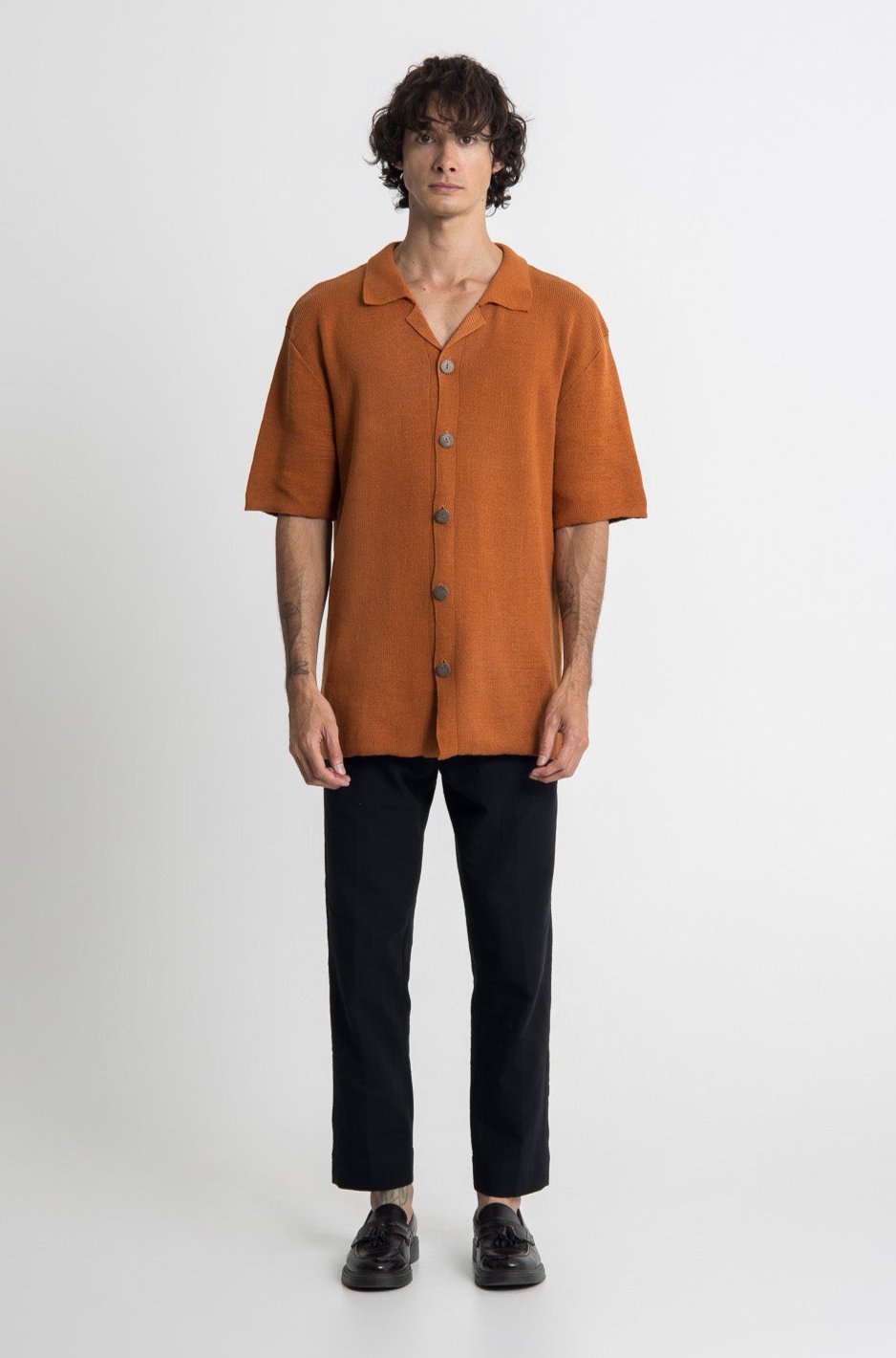 Lost In Nowhere Knit Shirt Russell Knit SS - Rusty Brown Russell Knit SS - Rusty Brown