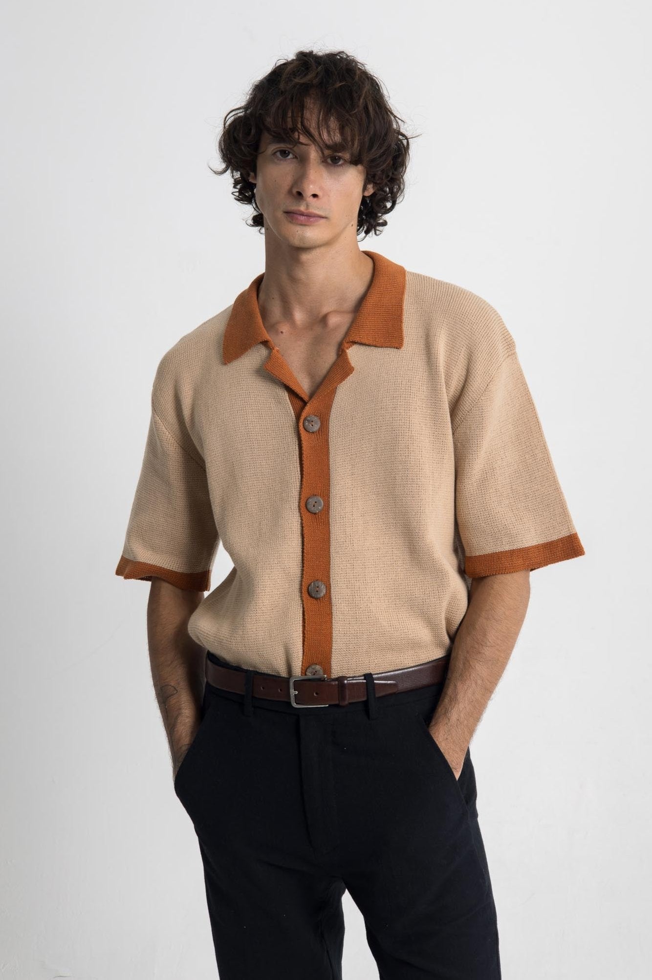 Lost In Nowhere Knit Shirt Russell Knit SS - Vintage Brown Russell Knit SS - Vintage Brown