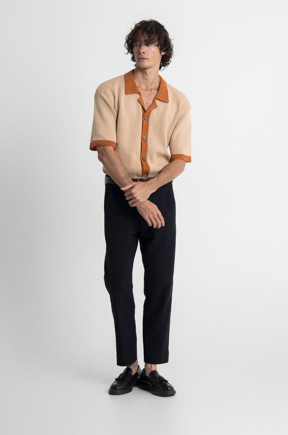 Lost In Nowhere Knit Shirt Russell Knit SS - Vintage Brown Russell Knit SS - Vintage Brown