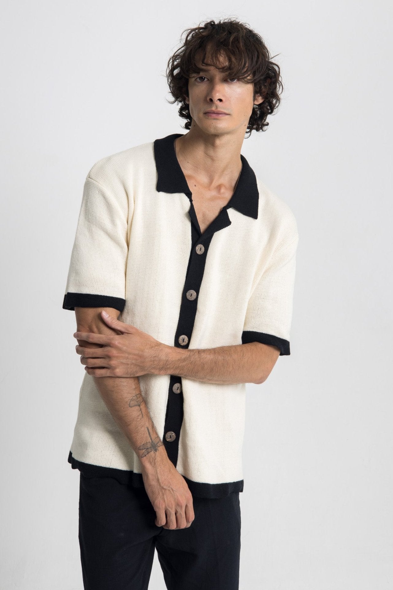 Lost In Nowhere Knit Shirt Russell Knit SS - Vintage White Russell Knit SS - Vintage White