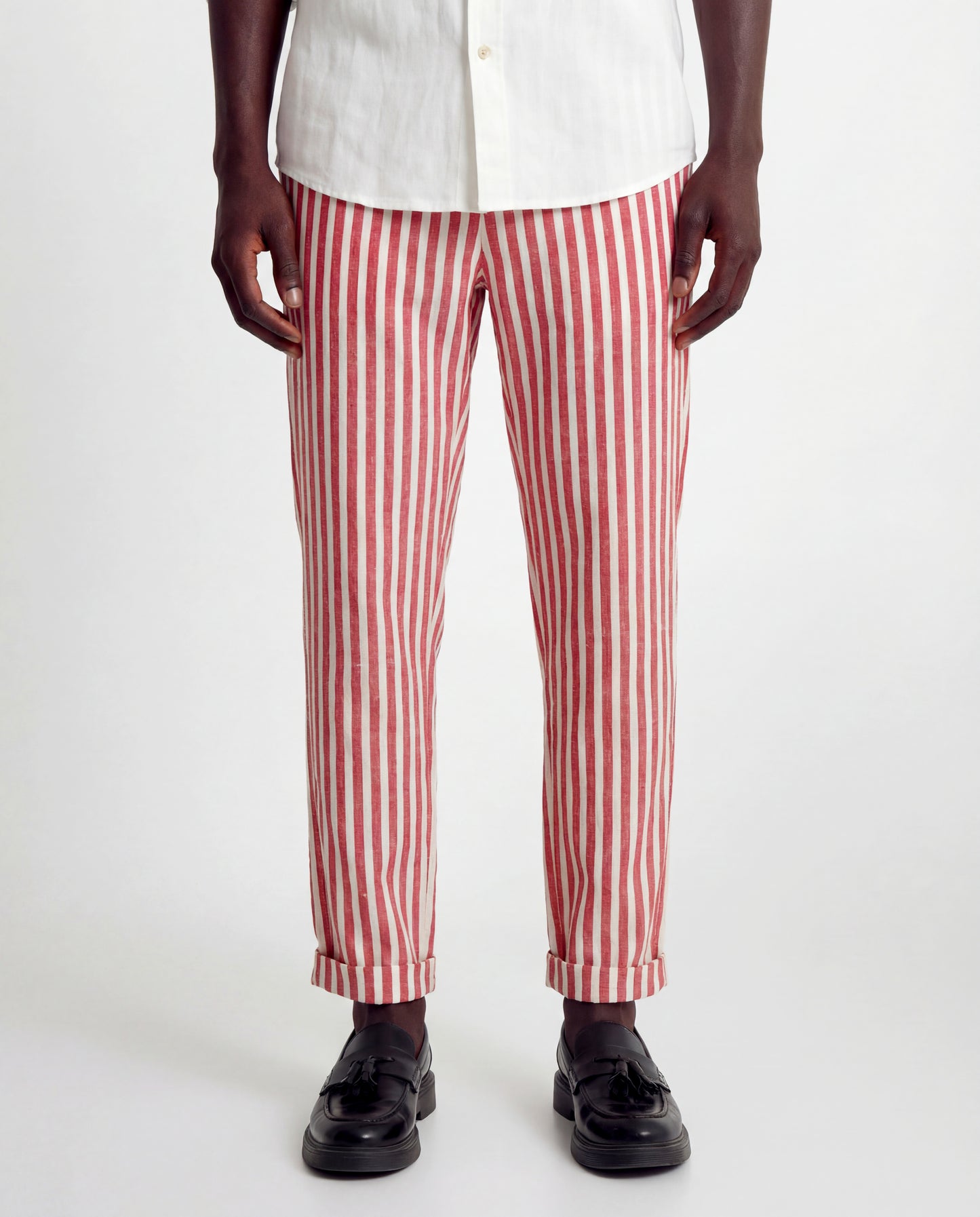 Lost In Nowhere Mens Pant Waiheke Linen Pant - Red Stripe Waiheke Linen Pant - Red Stripe