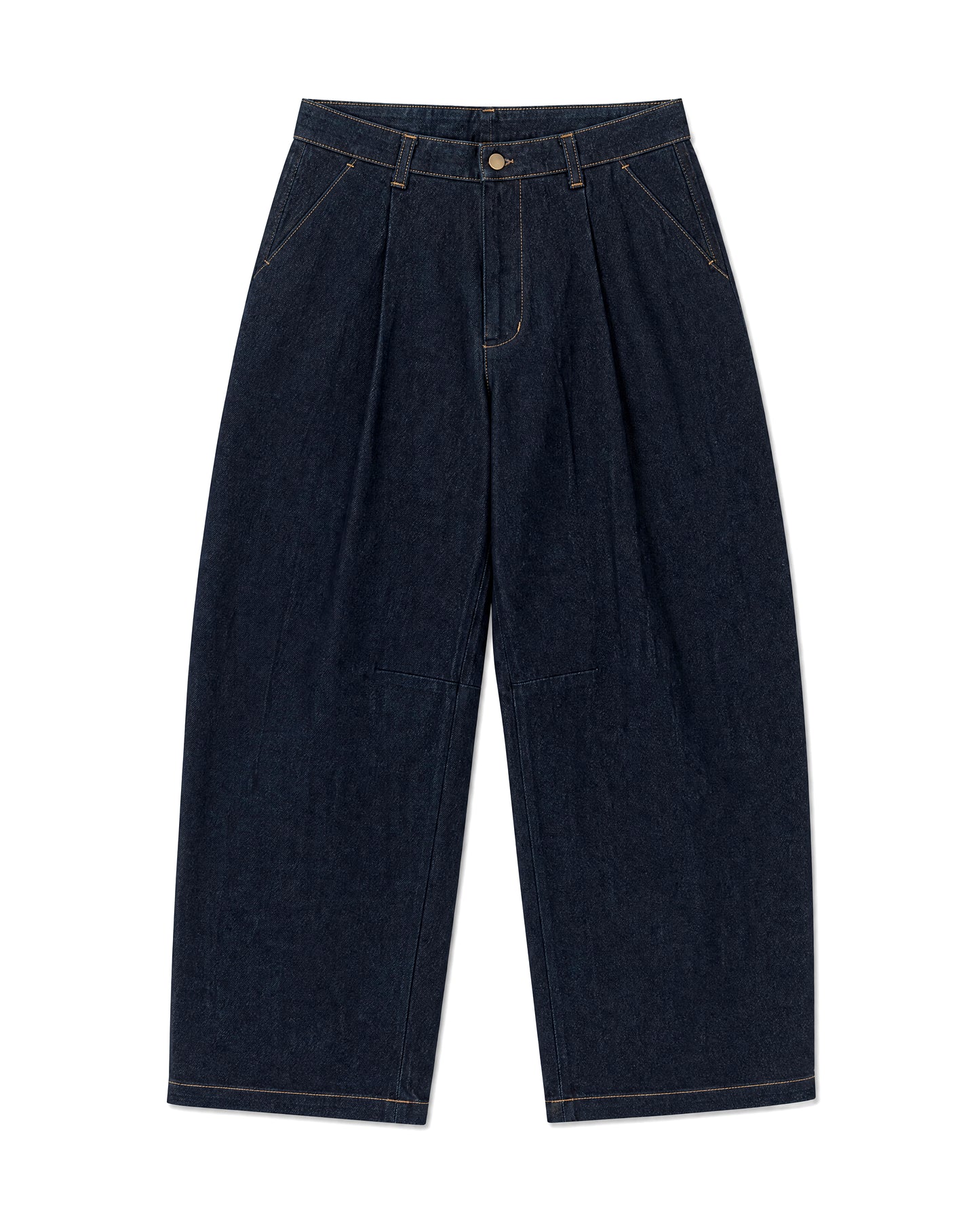 Lost In Nowhere Pants Denim Barrell  Pleated Pant - Indigo Blue Denim Barrell  Pleated Pant - Indigo Blue