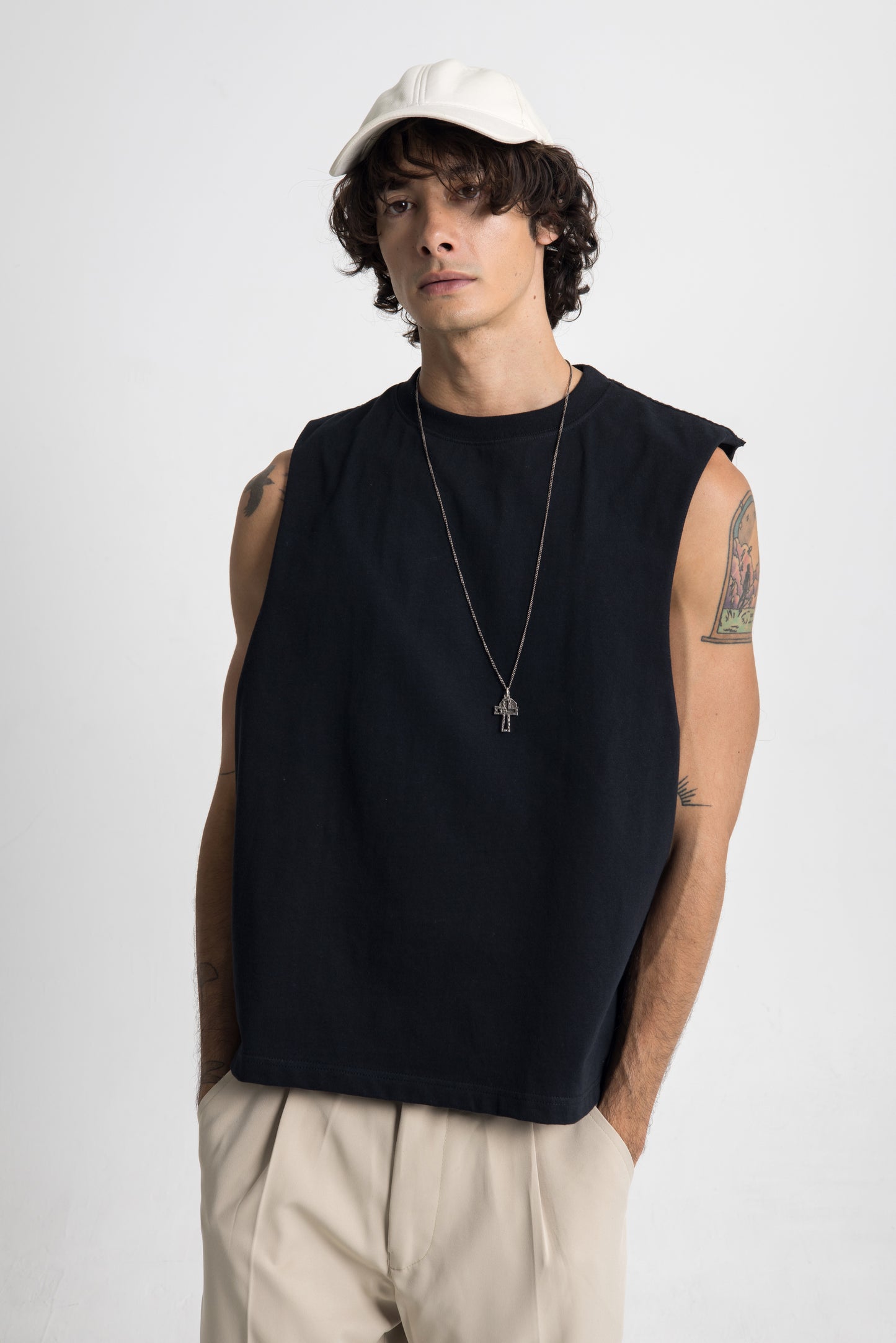 Lost In Nowhere Tee Shirt Essential Cropped Tank - Black Essential Cropped Tank - Black