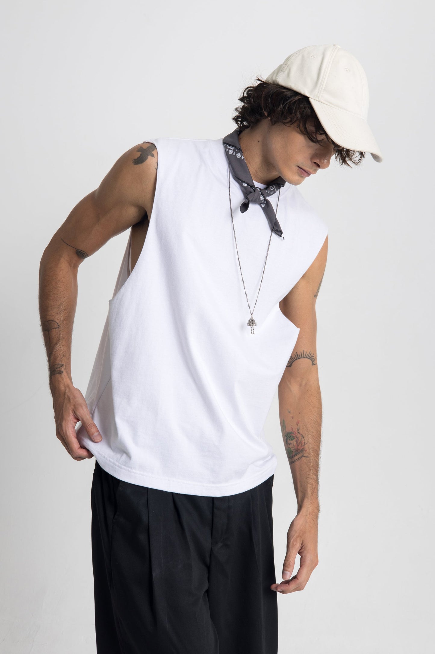 Lost In Nowhere Tee Shirt Essential Cropped Tank - White Essential Cropped Tank - White