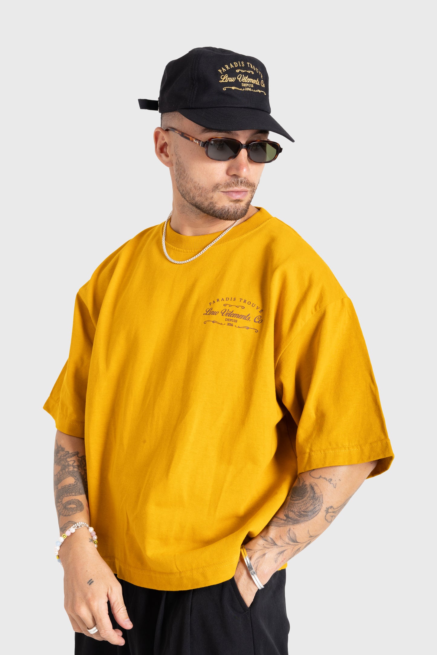 Lost In Nowhere Tee Shirt Paradise Trouve Cropped Tee  - Yellow Paradise Trouve Cropped Tee  - Yellow