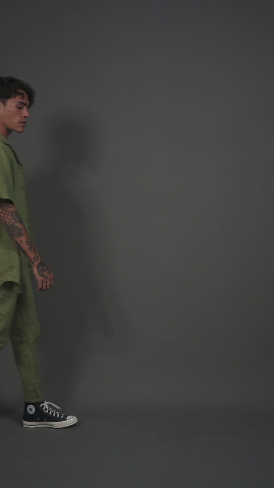 Load and play video in Gallery viewer, Waiheke Linen Pant - Olive

