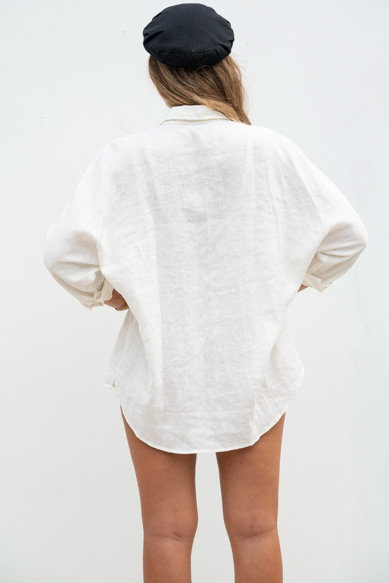 Flissa Long Sleeve Linen Shirt - Off White