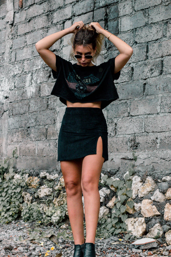 Courtney Cord Mini Skirt - Black