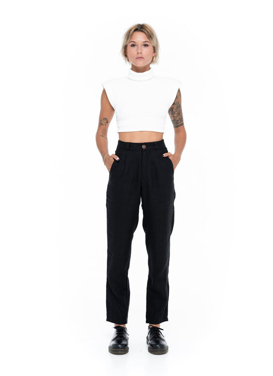 Omaha Linen Pants - Black
