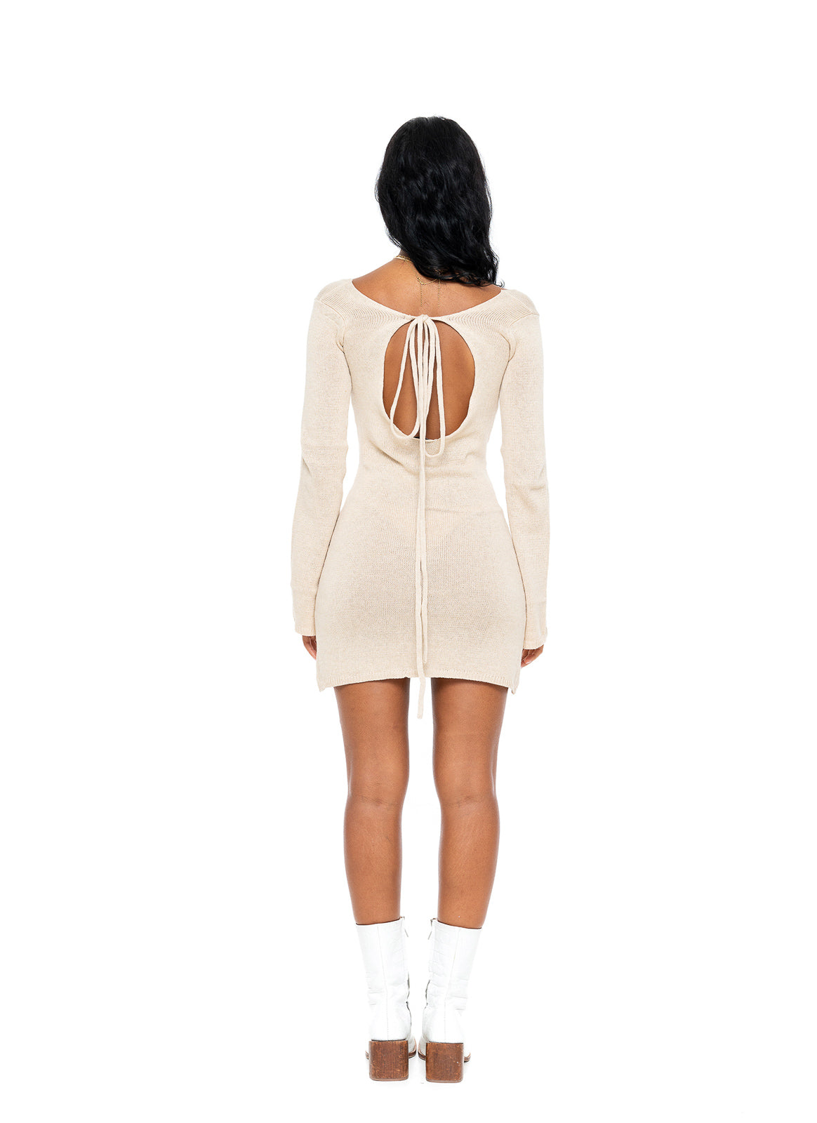 Eva Knitted Mini Dress - Brown