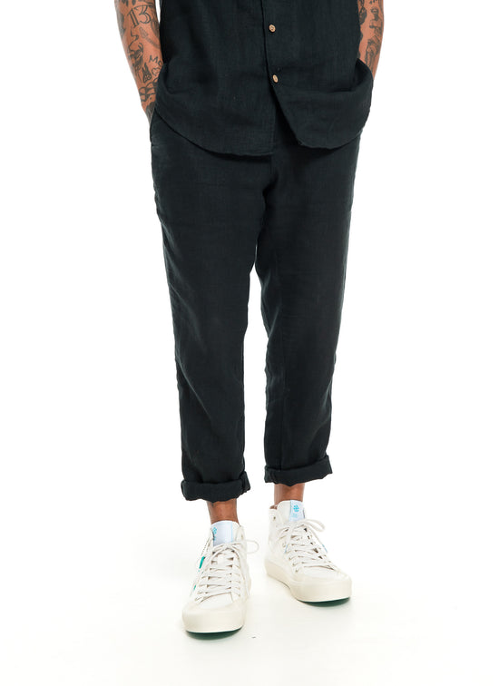 Load image into Gallery viewer, Waiheke Linen Pant - Black
