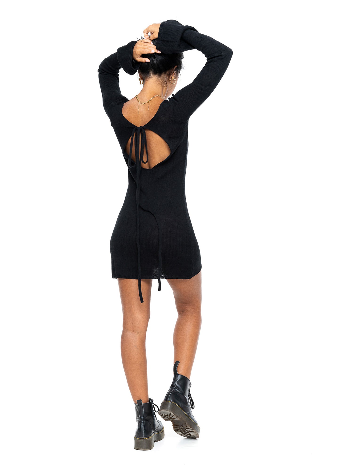 Eva Knitted Mini Dress - Black
