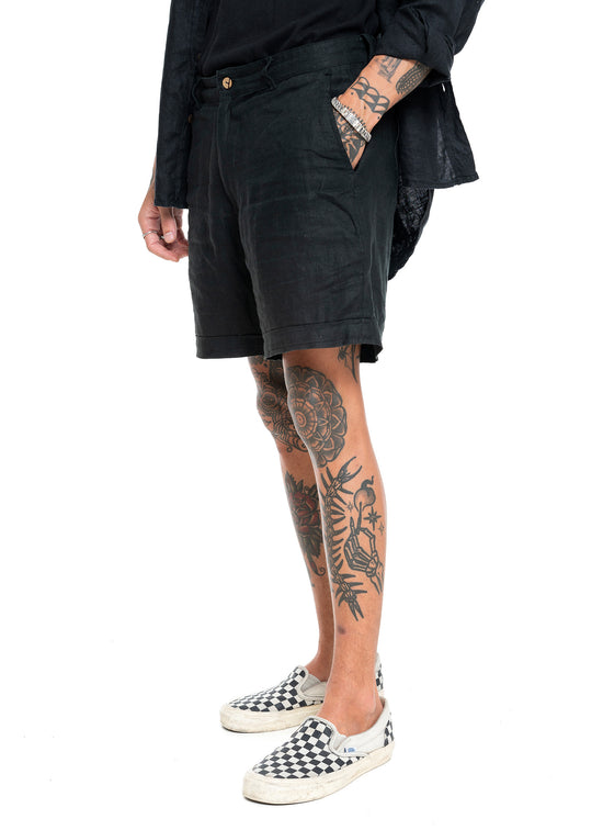 Load image into Gallery viewer, Waihi Linen Short - Black
