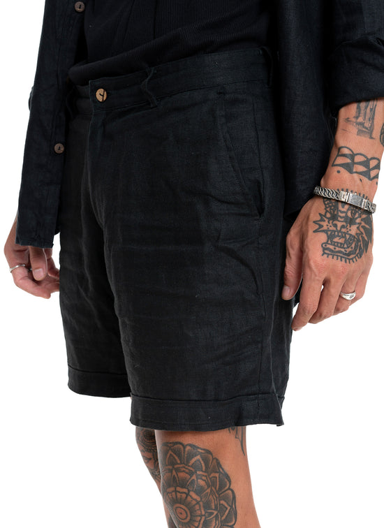 Waihi Linen Short - Black
