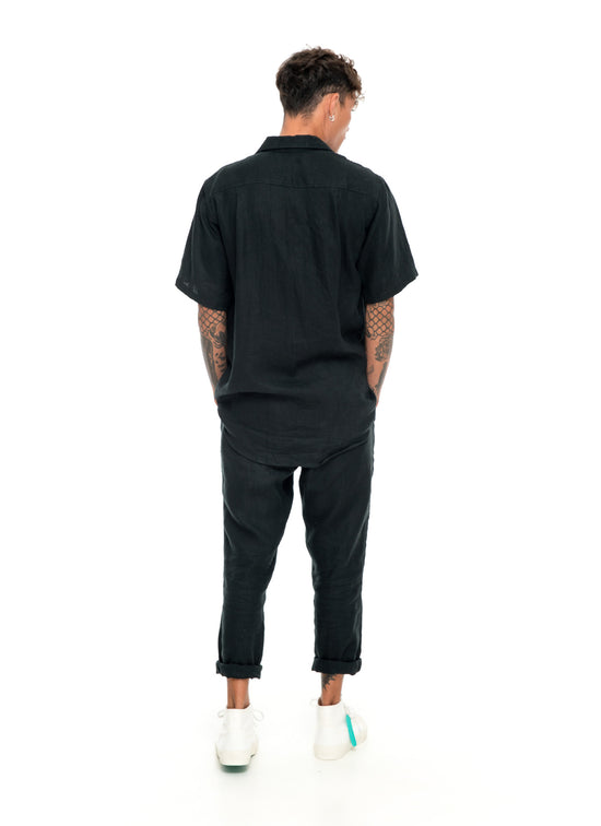 Waiheke Linen Pant - Black