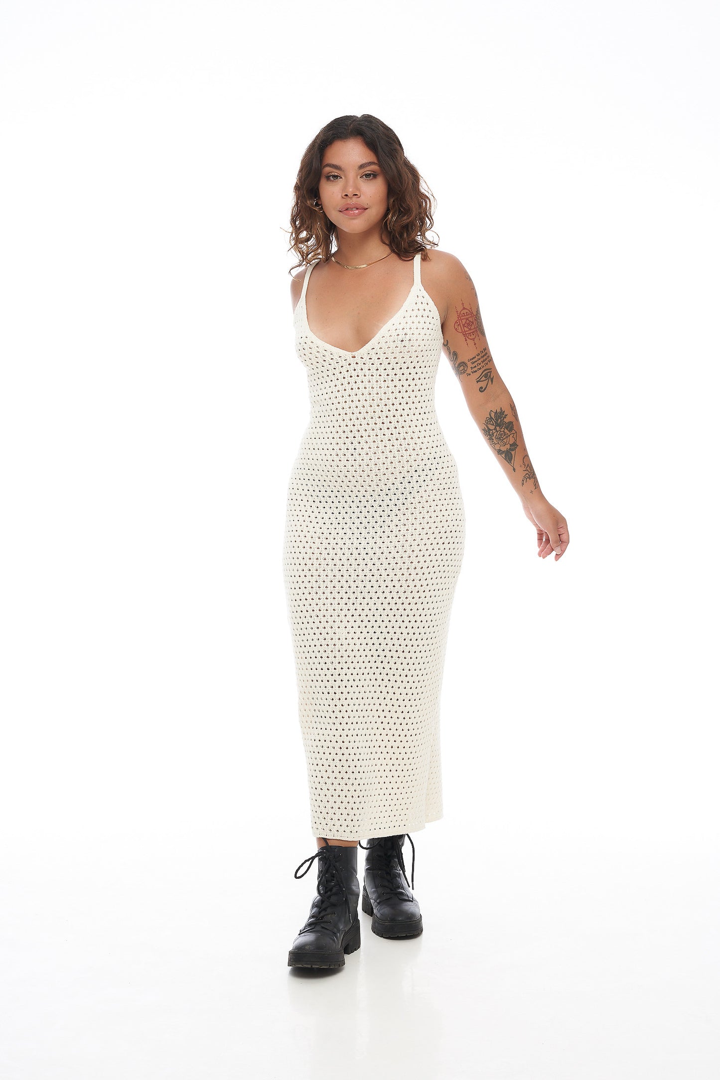 Sam Knitted Maxi Dress - White
