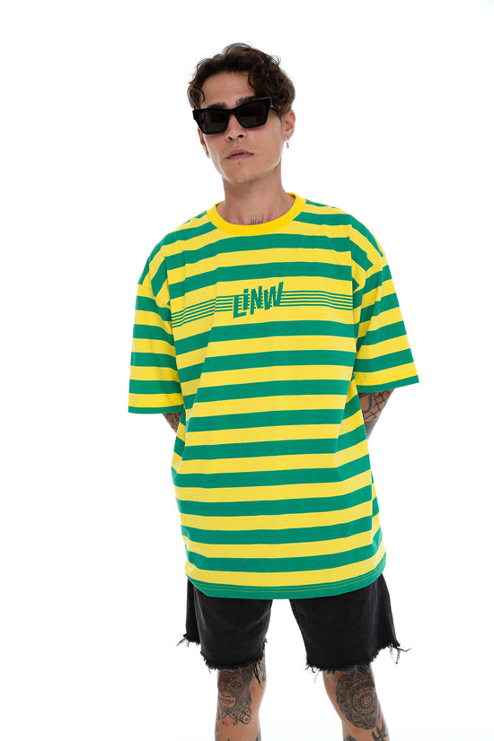 Load image into Gallery viewer, Bel-Air Stripe Tee - Yellow / Green

