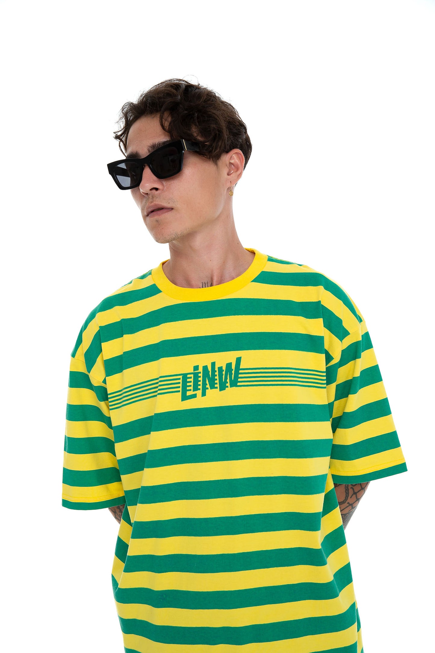 Load image into Gallery viewer, Bel-Air Stripe Tee - Yellow / Green
