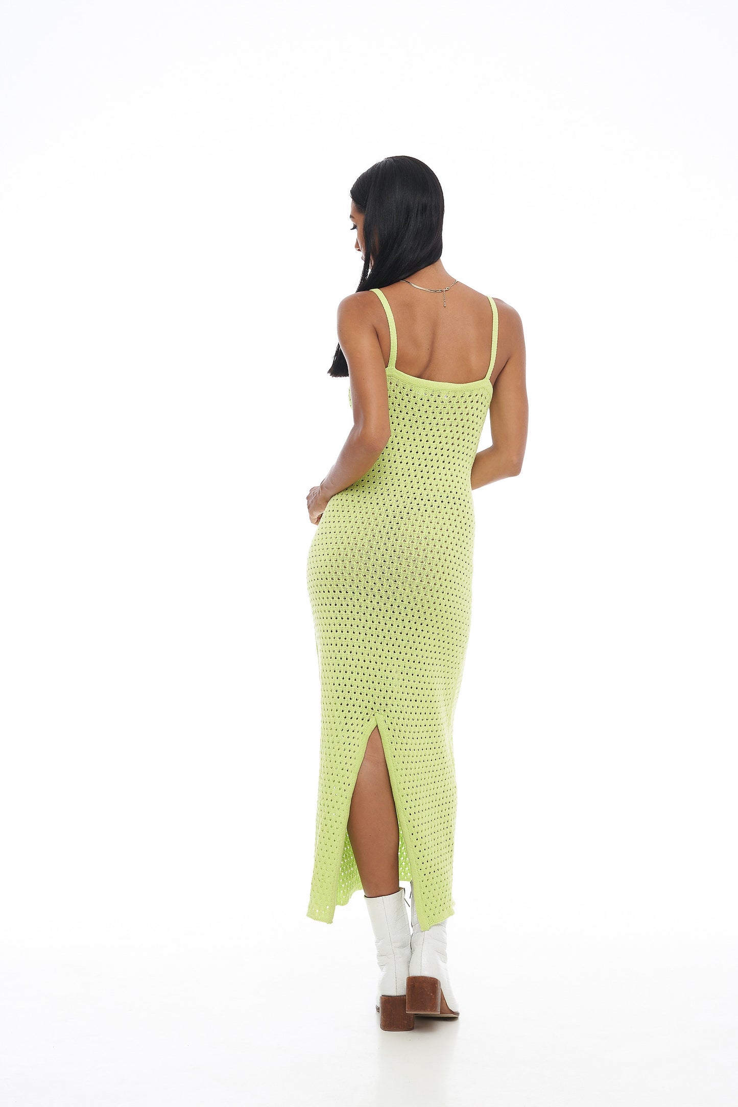 Sam Knitted Maxi Dress - Lime