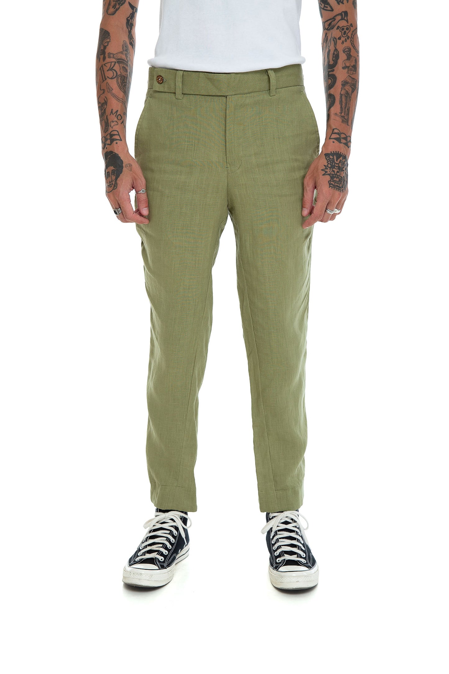 Waiheke Linen Pant - Olive