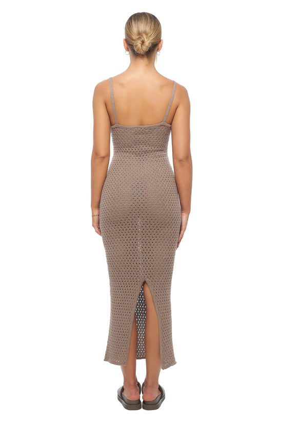 Sam Knitted Maxi Dress - Brown
