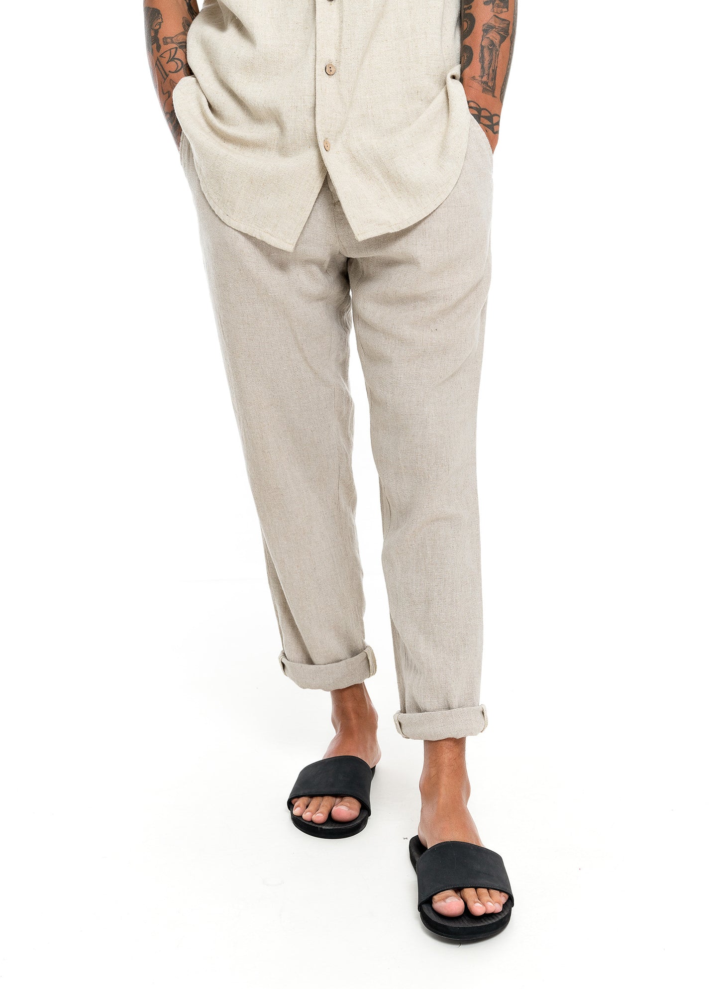 Lost In Nowhere Mens Pant Waiheke Linen Pant - Beige Waiheke Linen Pant - Beige