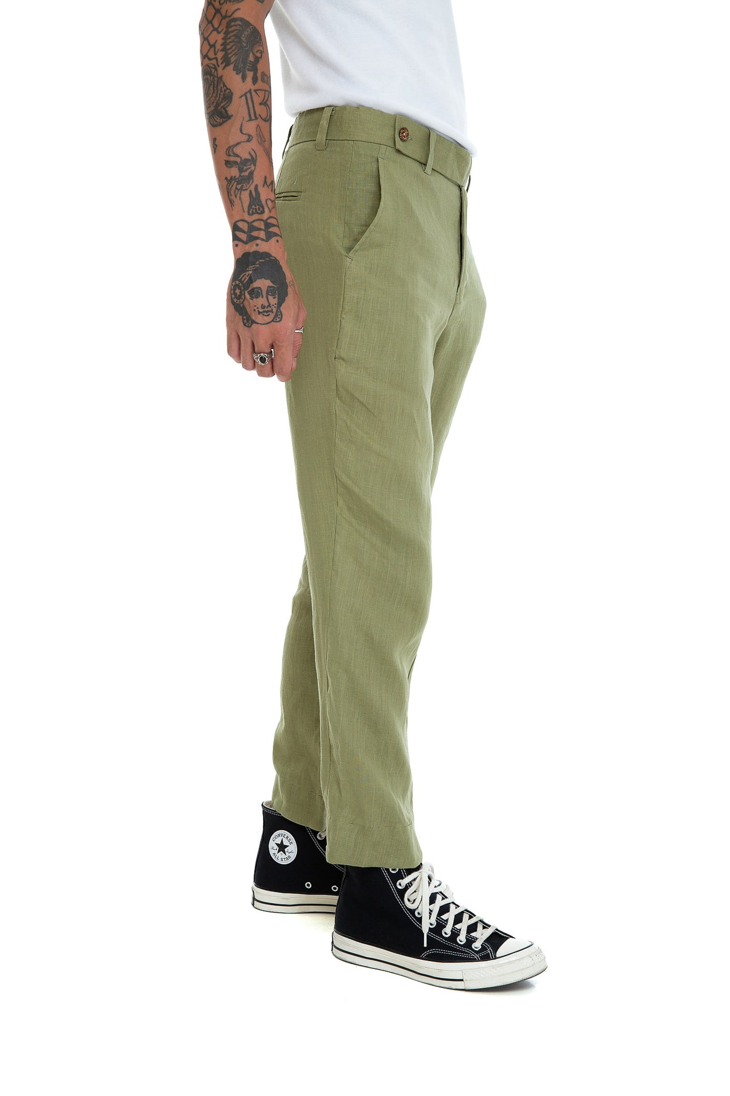 Lost In Nowhere Mens Pant Waiheke Linen Pant - Olive Waiheke Linen Pant - Olive