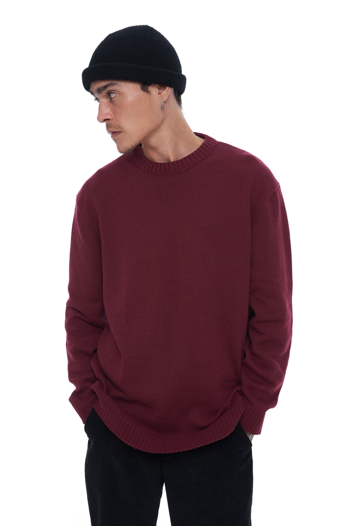 Lost In Nowhere Russell Knit Sweater - Maroon Russell Knit Sweater - Maroon